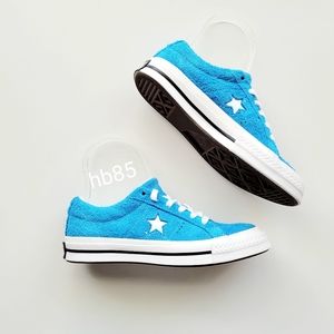Converse One Star Ox Blue Hero White Suede Sneaker Women's 5.5